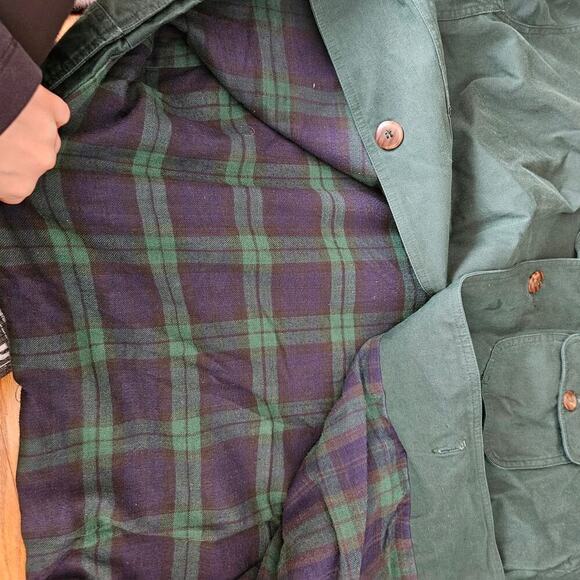 Barn Coat Cotton Green Vintage Stratojal Jacket - Picture 7 of 7